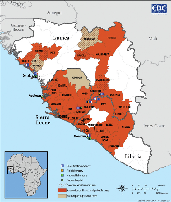 에볼라 출혈열 발병지역