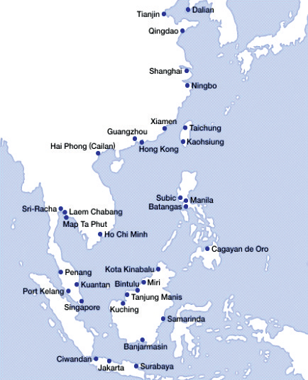 인트라 아시아 항로 주요 항만