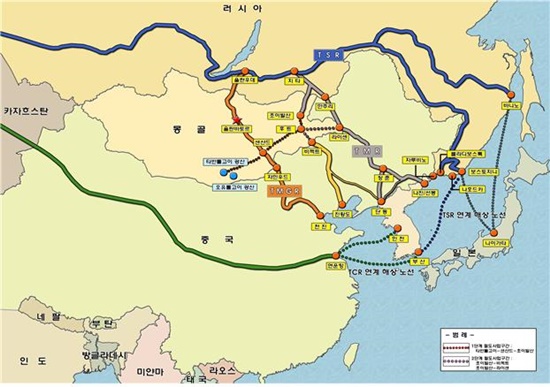 몽골 광물자원의 철도 및 해상운송 노선