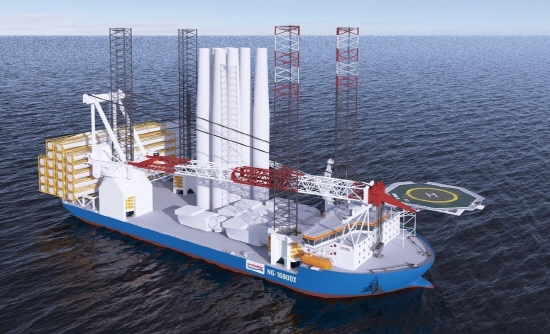대우조선해양의 해상풍력발전기 설치선(WTIV)